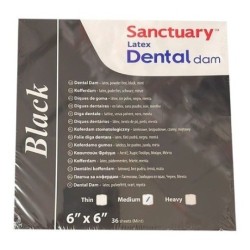 GOMA DIQUE SANCTUARY Latex Dental Dam BLACK 6X6 -36unidades