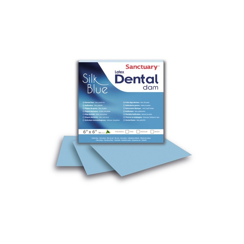 GOMA DIQUE SANCTUARY Dental Dam SILK BLUE 6X6