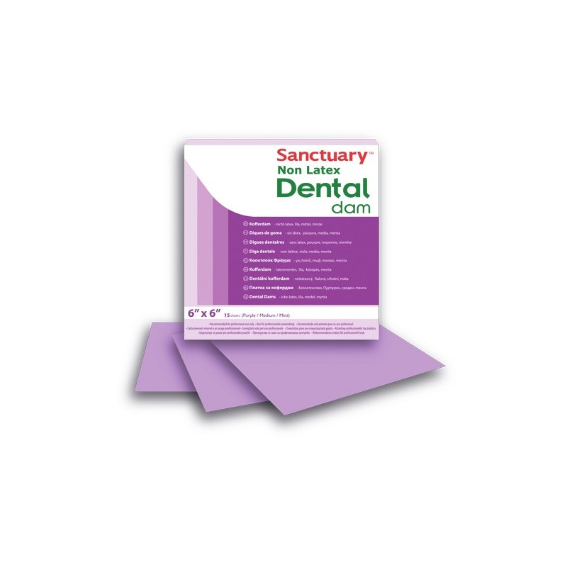 GOMA DIQUE SANCTUARY NON LATEX Dental Dam 6x6 x 15 unidades