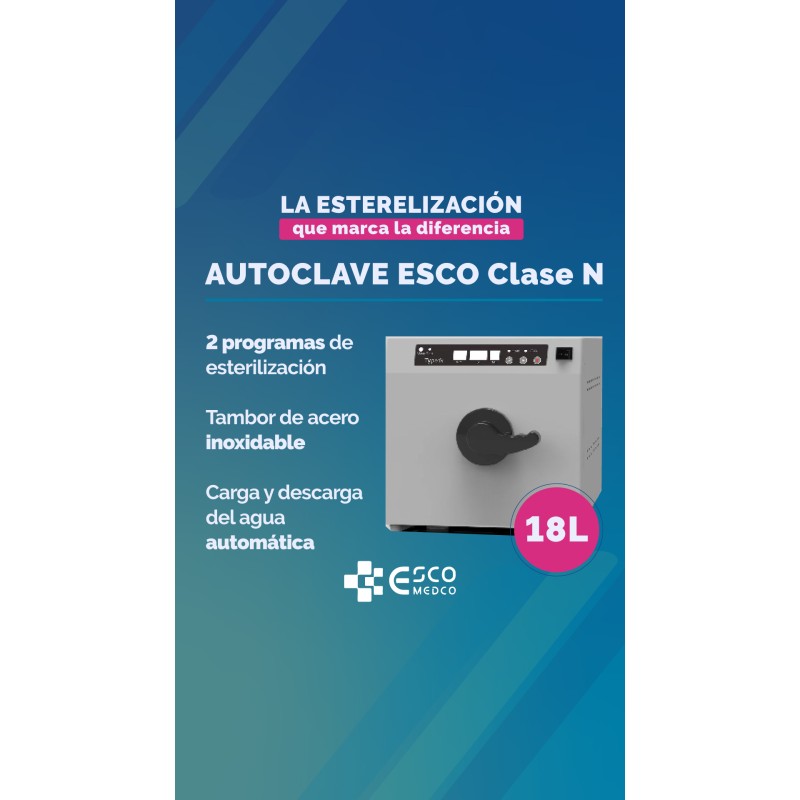 AUTOCLAVE CLASE N 18 litros MARCA ESCO