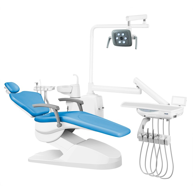 EQUIPO SILLON DENTAL 917 BASIC KEJU con banqueta y foco 6 leds.
