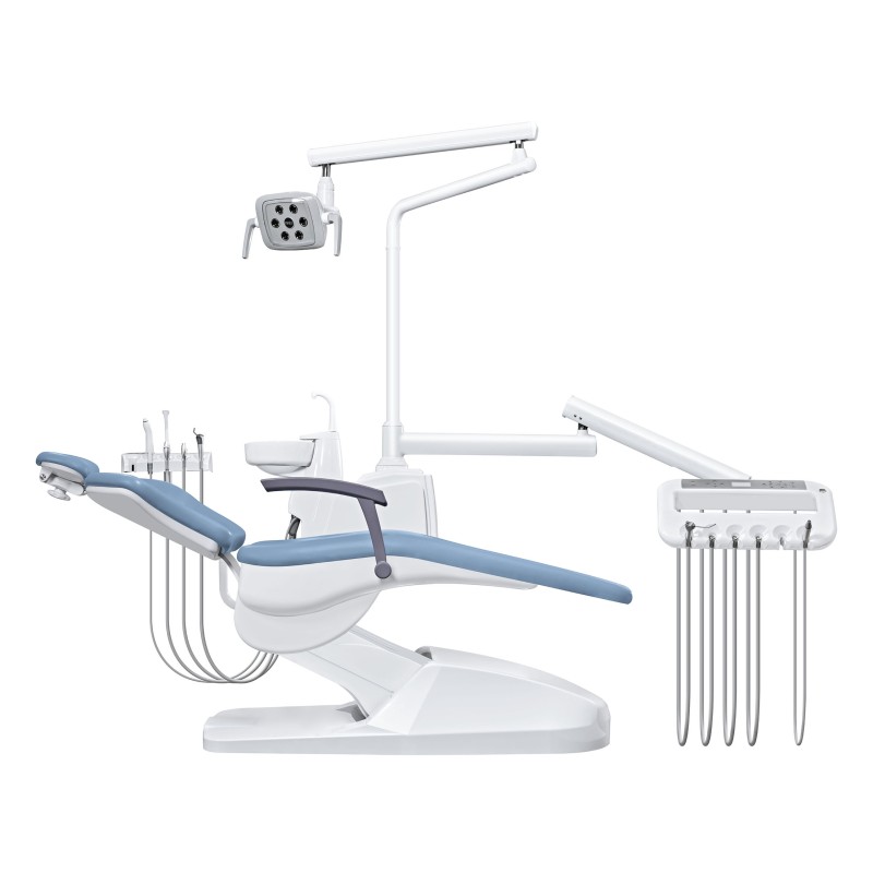 EQUIPO SILLON DENTAL 917 FULL KEJU CON BANQUETA Y FOCO 6 LEDS